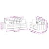 vidaXL Ensemble de canapés 2 pcs avec coussins noir similicuir