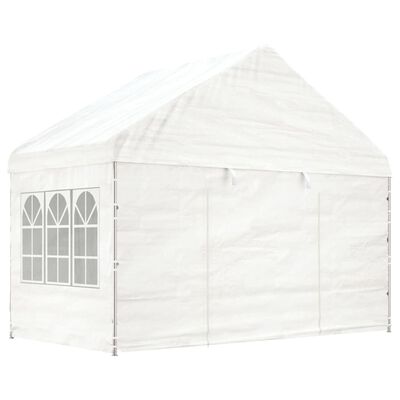 vidaXL Belvédère avec toit blanc 13,38x4,08x3,22 m polyéthylène