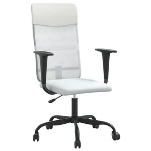 vidaXL Chaise de bureau r&eacute;glable en hauteur blanc