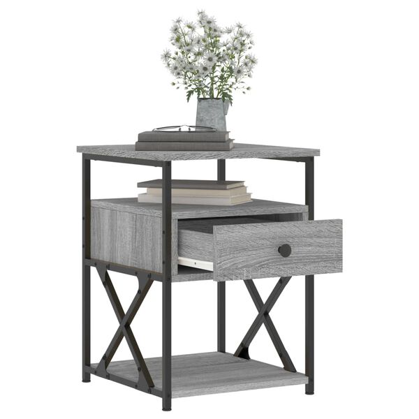 vidaXL Tables de chevet 2 pcs sonoma gris 40x42x55cm bois d'ing&eacute;nierie