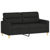 vidaXL Ensemble de canap&eacute;s 2 pcs avec coussins Noir Tissu