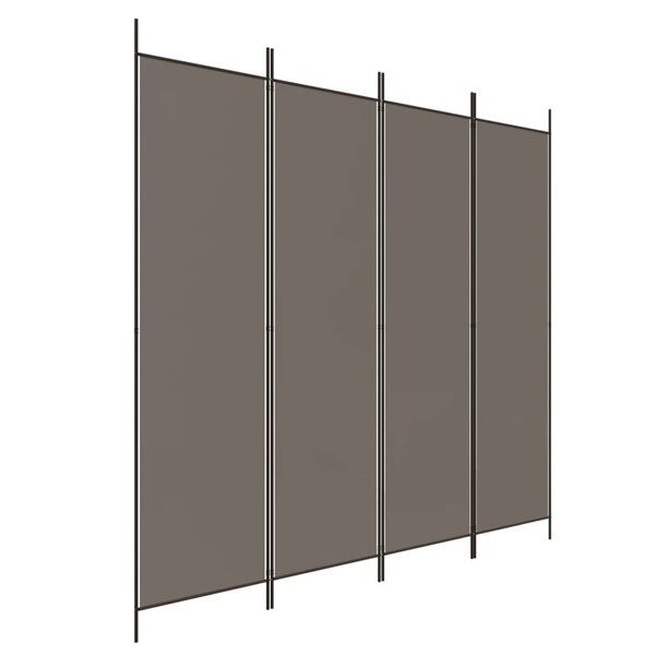 vidaXL Cloison de s&eacute;paration 4 panneaux Anthracite 200x200 cm Tissu