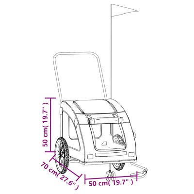 vidaXL Remorque de vélo pour animaux de compagnie gris