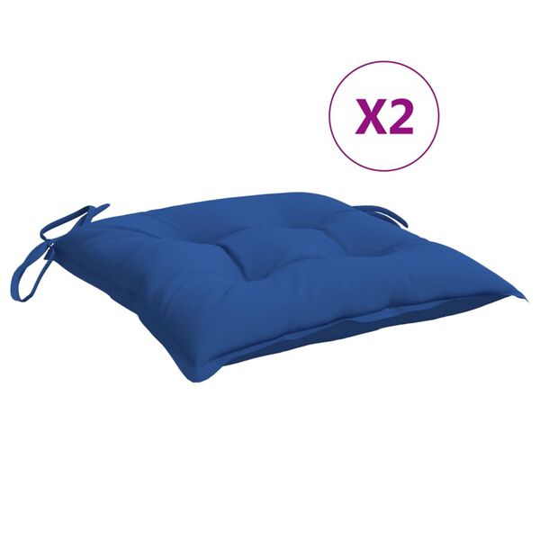 vidaXL Coussins de chaise lot de 2 bleu 50x50x7 cm tissu oxford