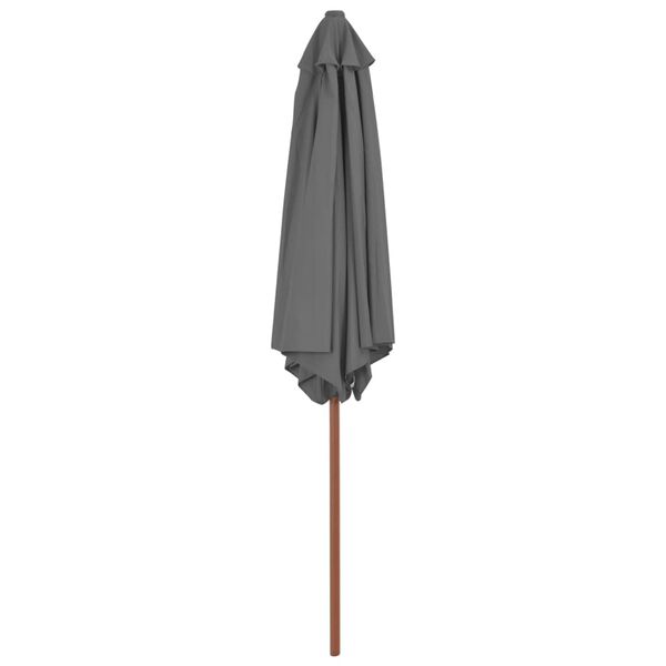 vidaXL Parasol d'ext&eacute;rieur avec m&acirc;t en bois 270 cm Anthracite
