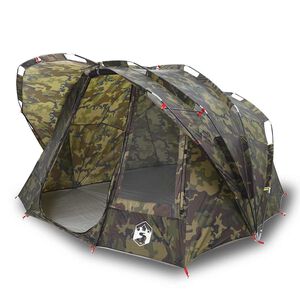 vidaXL Tente de p&ecirc;che 5 personnes camouflage imperm&eacute;able