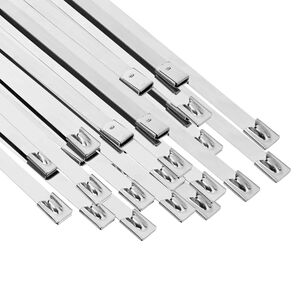 vidaXL Attache de c&acirc;ble 50 pc 7,9 x 800 mm Argent&eacute;