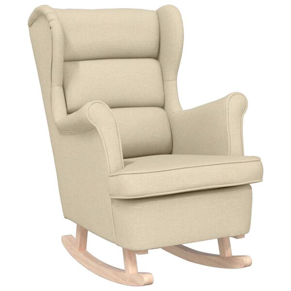 vidaXL Chaise &agrave; bascule cr&egrave;me 74x90x102 cm tissu