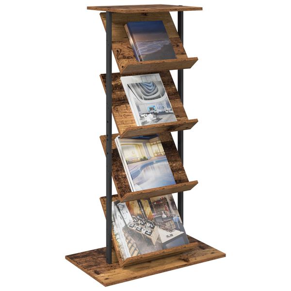 vidaXL &Eacute;tag&egrave;re &agrave; magazines avec &eacute;tag&egrave;re Bois ancien 68 x 40 x 123,5 cm