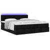 VidaXL Cadre de lit ottoman avec matelas noir 200x200cm tissu