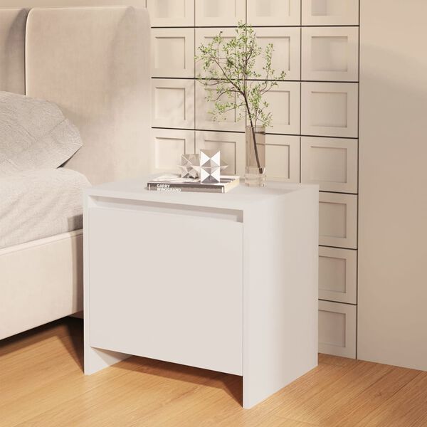 vidaXL Tables de chevet 2 pcs blanc 45x34x44,5 cm bois d'ing&eacute;nierie