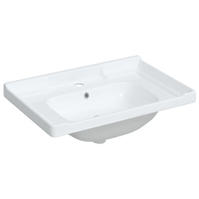 vidaXL Évier de salle de bain blanc 71x48x23cm rectangulaire céramique