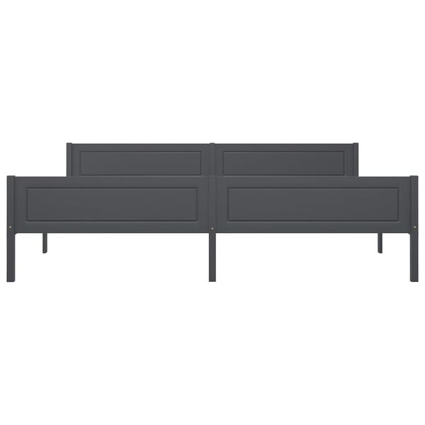 vidaXL Cadre de lit sans matelas bois massif de pin gris 200x200 cm