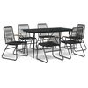 vidaXL Ensemble &agrave; manger de jardin 7 pcs Noir Rotin PVC