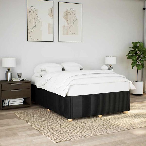 vidaXL Cadre de lit sans matelas noir 160x200 cm tissu