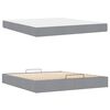 vidaXL Cadre de lit avec matelas avec matelas 2 pcs Gris clair tissu