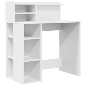 vidaXL Bureau Blanc Bois d'ing&eacute;nierie 90 x 48 x 101,5 cm