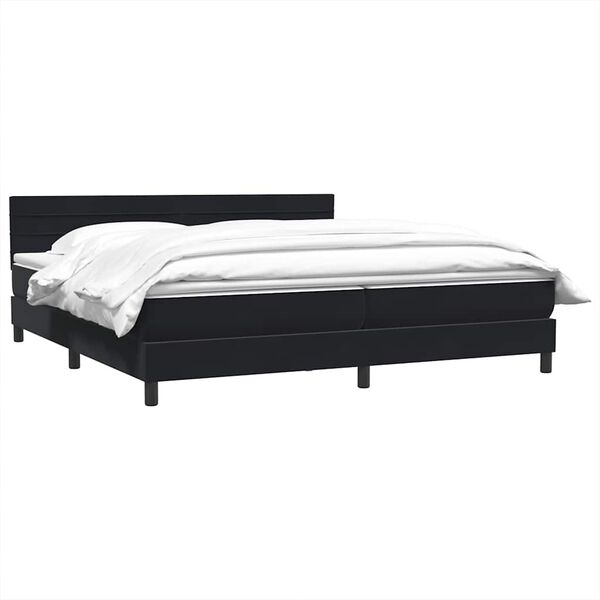 vidaXL Sommier &agrave; lattes de lit avec matelas noir 180x220 cm velours