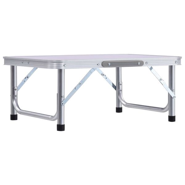vidaXL Table pliable de camping Blanc Aluminium 60x45 cm