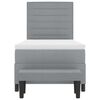 vidaXL Lit &agrave; ressorts avec matelas Gris clair 90 x 190 cm tissu