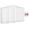 vidaXL Paniers &agrave; gabions arqu&eacute;s 8 pcs 200x50x120/140 cm Fer galvanis&eacute;