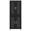 vidaXL Haut Armoire Ch&ecirc;ne noir 69,5 x 34 x 180 cm Bois d'ing&eacute;nierie