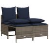 vidaXL Ensemble de canap&eacute; de jardin 4 pcs avec coussins gris r&eacute;sine tress&eacute;e