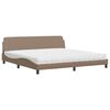 vidaXL Lit avec matelas Dover cappuccino 200x200 cm similicuir