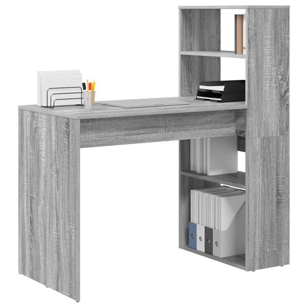 vidaXL Bureau Gris Sonoma 113 x 54 x 120 cm Bois d'ing&eacute;nierie