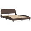 vidaXL Cadre de lit avec LED sans matelas Zadar marron 140x190 cm