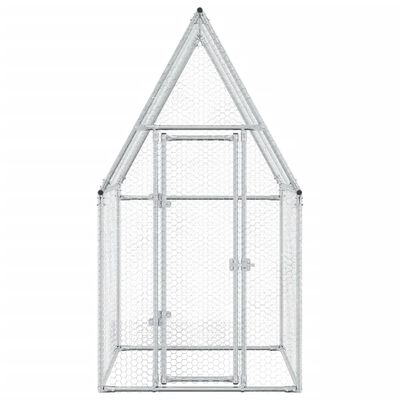 vidaXL Cage pour poules argenté 100x100x190 cm acier galvanisé