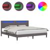 vidaXL Cadre de lit avec bandes LED Gris 200 x200 cm Simili cuir
