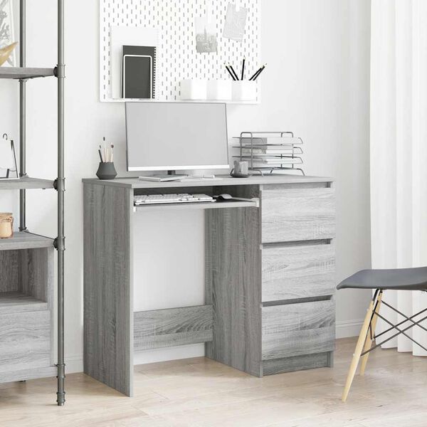 vidaXL Bureau Sonoma gris 90x45x76 cm Bois d'ingénierie