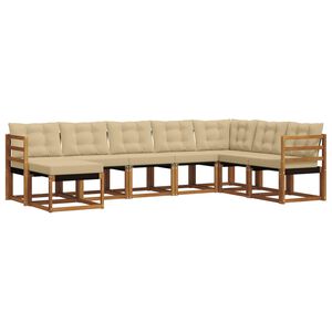 vidaXL Ensemble de canap&eacute;s d'ext&eacute;rieur 8 pcs Naturel et Beige