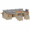 vidaXL Ensemble de canap&eacute; de jardin 10 pc Beige polyrotin