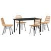 vidaXL Ensemble de salle &agrave; manger pour jardin 5 pc Marron