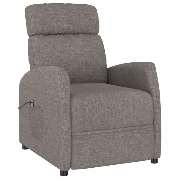 vidaXL Fauteuil inclinable &eacute;lectrique Taupe Tissu