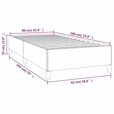 vidaXL Cadre de lit sans matelas gris clair 90x190 cm tissu