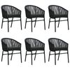 vidaXL Ensemble &agrave; manger de jardin 7 pcs Noir