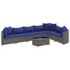 vidaXL Salon de jardin 8 pcs avec coussins gris r&eacute;sine tress&eacute;e