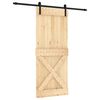 vidaXL Porte coulissante Naturel et noir 85 x 210 cm