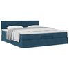 VidaXL Cadre de lit ottoman avec matelas bleu fonc&eacute; 160x200 cm velours