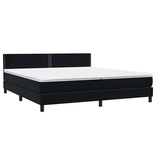 vidaXL Sommier &agrave; lattes de lit avec matelas noir 200x210 cm Velours