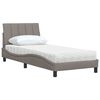 vidaXL Lit avec matelas Hanko taupe 90x200 cm tissu