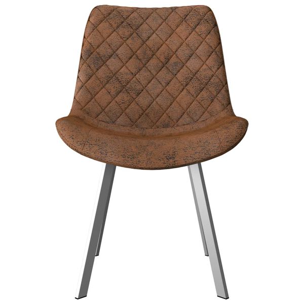 vidaXL Chaises &agrave; manger lot de 2 marron similicuir daim