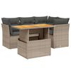 vidaXL Salon de jardin 5 pcs avec coussins gris r&eacute;sine tress&eacute;e