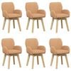 vidaXL Chaises de salle &agrave; manger pivotantes 6 pcs Boucl&eacute; Beige