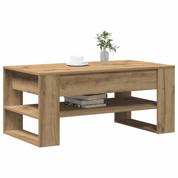 vidaXL Table basse Ch&ecirc;ne artisanal 102 x 55 x 45 cm Bois d'ing&eacute;nierie