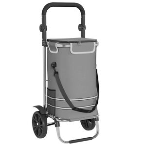 vidaXL Trolley de shopping Gris 36,5 x 46,5 x 100,5 cm Tissu Oxford