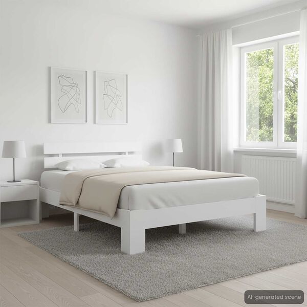 vidaXL Cadre de lit sans matelas blanc bois de pin massif 120x200 cm